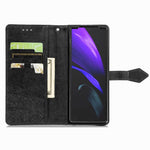 Til Samsung Galaxy Z Fold4 5G Stødsikkert Flip Wallet Cover Præget Mandala Mønster Foldbart Stander PU Læder Etui med Håndrem