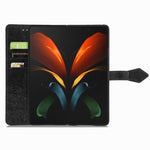 Til Samsung Galaxy Z Fold4 5G Stødsikkert Flip Wallet Cover Præget Mandala Mønster Foldbart Stander PU Læder Etui med Håndrem