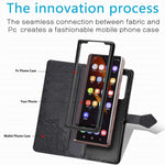 Til Samsung Galaxy Z Fold4 5G Stødsikkert Flip Wallet Cover Præget Mandala Mønster Foldbart Stander PU Læder Etui med Håndrem