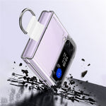 For Samsung Galaxy Z Flip4 5G Anti-scratch Phone Case with Ring Holder Clear PVC + PC + Metal Mobile Phone Back Cover