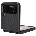 For Samsung Galaxy Z Flip4 5G Anti-scratch Phone Cover Carbon Fiber Texture PU Leather Coated PC Cell Phone Case