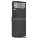 For Samsung Galaxy Z Flip4 5G Anti-scratch Phone Cover Carbon Fiber Texture PU Leather Coated PC Cell Phone Case