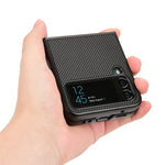 For Samsung Galaxy Z Flip4 5G Anti-scratch Phone Cover Carbon Fiber Texture PU Leather Coated PC Cell Phone Case