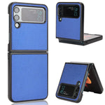 For Samsung Galaxy Z Flip4 5G Anti-scratch Phone Cover Carbon Fiber Texture PU Leather Coated PC Cell Phone Case