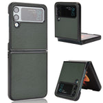For Samsung Galaxy Z Flip4 5G Anti-scratch Phone Cover Carbon Fiber Texture PU Leather Coated PC Cell Phone Case