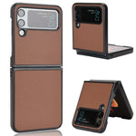 For Samsung Galaxy Z Flip4 5G Anti-scratch Phone Cover Carbon Fiber Texture PU Leather Coated PC Cell Phone Case