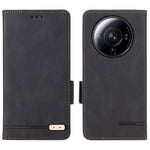 Xiaomi 12S Ultra 5G Stativfunktion Hårdvara Dekor mobil Plånboksfodral Dubbla Magnetiska Spännen PU Läderskydd