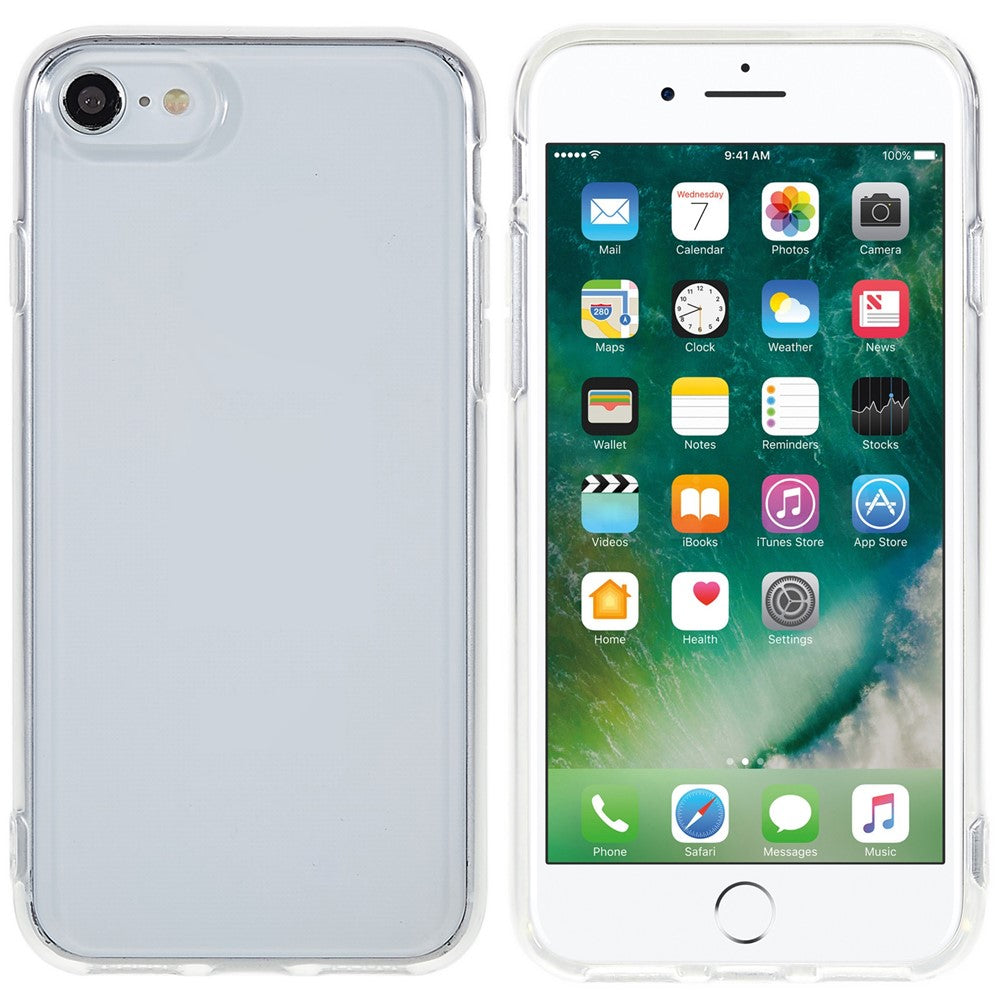 Til iPhone 7 / 8 4.7 tommer / SE (2020) / SE (2022) 2.0mm tykkelse Anti-Drop Bagcover Vandmærkefri Gennemsigtigt TPU Telefoncover
