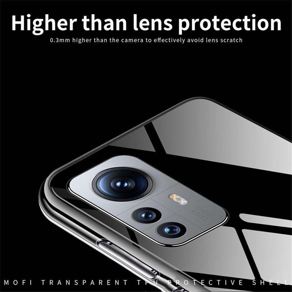 MOFI För Xiaomi 12 Pro 5G / 12 Pro (Dimensity) 5G / 12S Pro 5G Transparent TPU-skal Fallsäkert bakstycke