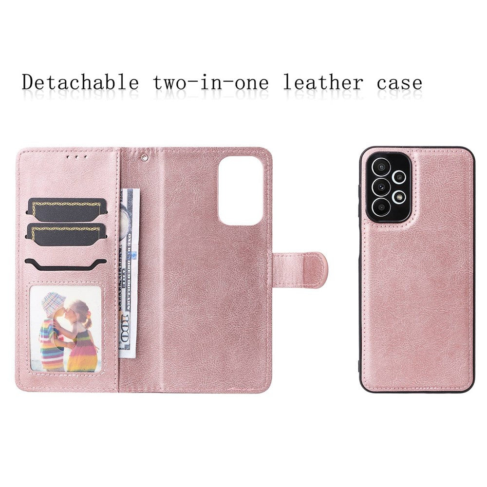 For Samsung Galaxy A23 5G (Global Version) / 4G KT Leather Series-3 Detachable Phone Case PU Leather Stand Wallet Folio Flip Cover with Strap