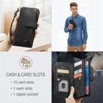 Til Samsung Galaxy A30s / A50s / A50 Telefonetuier med Rem CASEME C30 Lynlås Flere Kortrum PU Læder Cover