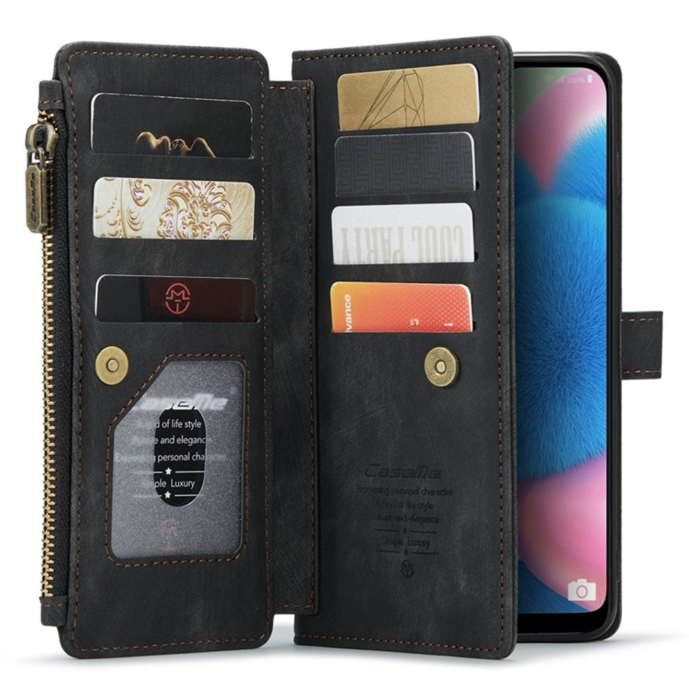 Til Samsung Galaxy A30s / A50s / A50 Telefonetuier med Rem CASEME C30 Lynlås Flere Kortrum PU Læder Cover