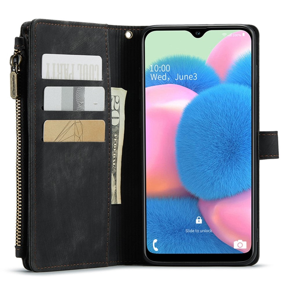 Til Samsung Galaxy A30s / A50s / A50 Telefonetuier med Rem CASEME C30 Lynlås Flere Kortrum PU Læder Cover