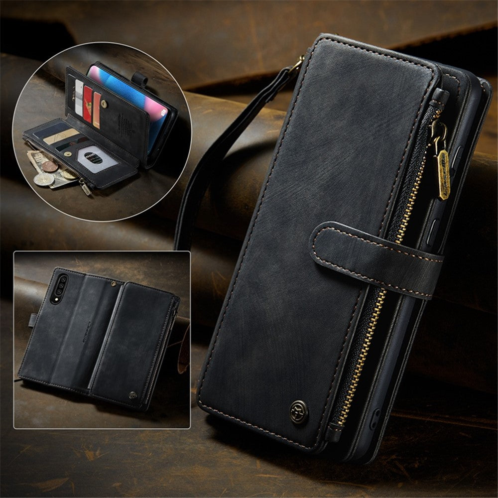 Til Samsung Galaxy A30s / A50s / A50 Telefonetuier med Rem CASEME C30 Lynlås Flere Kortrum PU Læder Cover