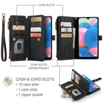 Til Samsung Galaxy A30s / A50s / A50 Telefonetuier med Rem CASEME C30 Lynlås Flere Kortrum PU Læder Cover
