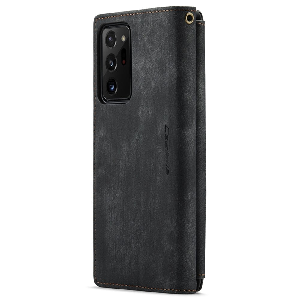 For Samsung Galaxy Note20 Ultra 4G / 5G Phone Cases with Strap CASEME C30 Zipper Multiple Card Holder PU Leather Cover
