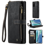 For Samsung Galaxy Note20 Ultra 4G / 5G Phone Cases with Strap CASEME C30 Zipper Multiple Card Holder PU Leather Cover