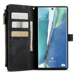 Samsung Galaxy Note20 Ultra 4G / 5G mobilskal med Rem CASEME C30 Dragkedja Flera Korthållare PU Läderfodral