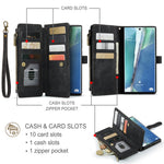 Samsung Galaxy Note20 Ultra 4G / 5G mobilskal med Rem CASEME C30 Dragkedja Flera Korthållare PU Läderfodral