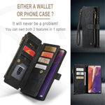 For Samsung Galaxy Note20 5G / 4G Phone Cases with Strap CASEME C30 Zipper Multiple Card Holder PU Leather Cover