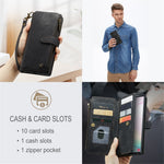 For Samsung Galaxy Note 10 Plus 5G / 4G Phone Cases with Strap CASEME C30 Zipper Multiple Card Holder PU Leather Cover