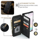 For Samsung Galaxy Note 10 Plus 5G / 4G Phone Cases with Strap CASEME C30 Zipper Multiple Card Holder PU Leather Cover