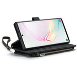 For Samsung Galaxy Note 10 Plus 5G / 4G Phone Cases with Strap CASEME C30 Zipper Multiple Card Holder PU Leather Cover