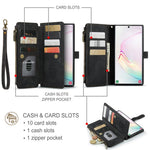 For Samsung Galaxy Note 10 Plus 5G / 4G Phone Cases with Strap CASEME C30 Zipper Multiple Card Holder PU Leather Cover