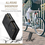 For Samsung Galaxy Note 10 Plus 5G / 4G Phone Cases with Strap CASEME C30 Zipper Multiple Card Holder PU Leather Cover