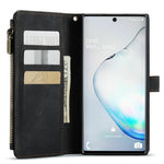 Samsung Galaxy Note 10 5G / 4G mobilskal med Rem CASEME C30 Dragkedja Flera Korthållare PU Läderfodral