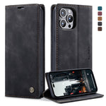 CASEME 013 Series Flip Wallet Case for iPhone 14 Pro Max 6.7 inch, Magnetic Auto-absorbed Stand Drop-proof PU Leather Phone Cover
