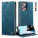 CASEME 013 Series Flip Wallet Case for iPhone 14 Pro Max 6.7 inch, Magnetic Auto-absorbed Stand Drop-proof PU Leather Phone Cover