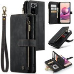 For Xiaomi Poco M5s 4G / Redmi Note 10 4G / Redmi Note 10S 4G Phone Cases with Strap CASEME C30 Zipper Multiple Card Holder PU Leather Cover
