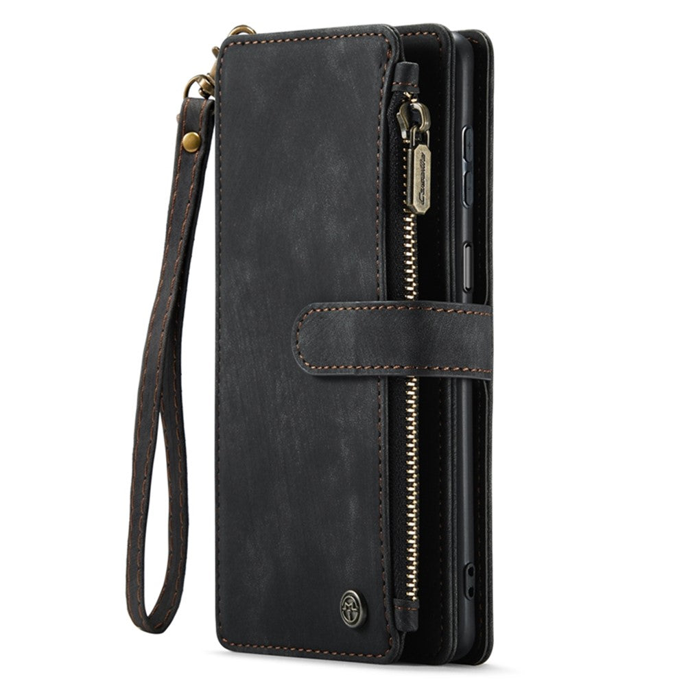 For Xiaomi Poco M5s 4G / Redmi Note 10 4G / Redmi Note 10S 4G Phone Cases with Strap CASEME C30 Zipper Multiple Card Holder PU Leather Cover
