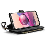 For Xiaomi Poco M5s 4G / Redmi Note 10 4G / Redmi Note 10S 4G Phone Cases with Strap CASEME C30 Zipper Multiple Card Holder PU Leather Cover