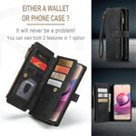 For Xiaomi Poco M5s 4G / Redmi Note 10 4G / Redmi Note 10S 4G Phone Cases with Strap CASEME C30 Zipper Multiple Card Holder PU Leather Cover