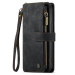 For iPhone 13 Pro Max Phone Cases with Strap CASEME C30 Zipper Multiple Card Holder PU Leather Cover