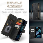 For iPhone 13 Pro Max Phone Cases with Strap CASEME C30 Zipper Multiple Card Holder PU Leather Cover