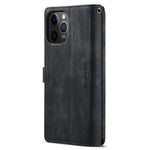 For iPhone 12 Pro Max Phone Cases with Strap CASEME C30 Zipper Multiple Card Holder PU Leather Cover