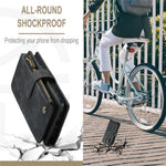 For iPhone 12 mini Phone Cases with Strap CASEME C30 Zipper Multiple Card Holder PU Leather Cover