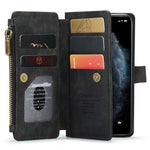 For iPhone 11 Phone Cases with Strap CASEME C30 Zipper Multiple Card Holder PU Leather Cover