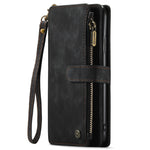 For iPhone 11 Pro Max Phone Cases with Strap CASEME C30 Zipper Multiple Card Holder PU Leather Cover