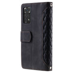 For Xiaomi Redmi Note 12 Pro 4G / Note 11 Pro 4G (MediaTek) / Note 11 Pro 5G (Qualcomm) Protective Phone Case, 005 Style Leather Rhombus Texture Stand Wallet Shell with Zipper Pocket