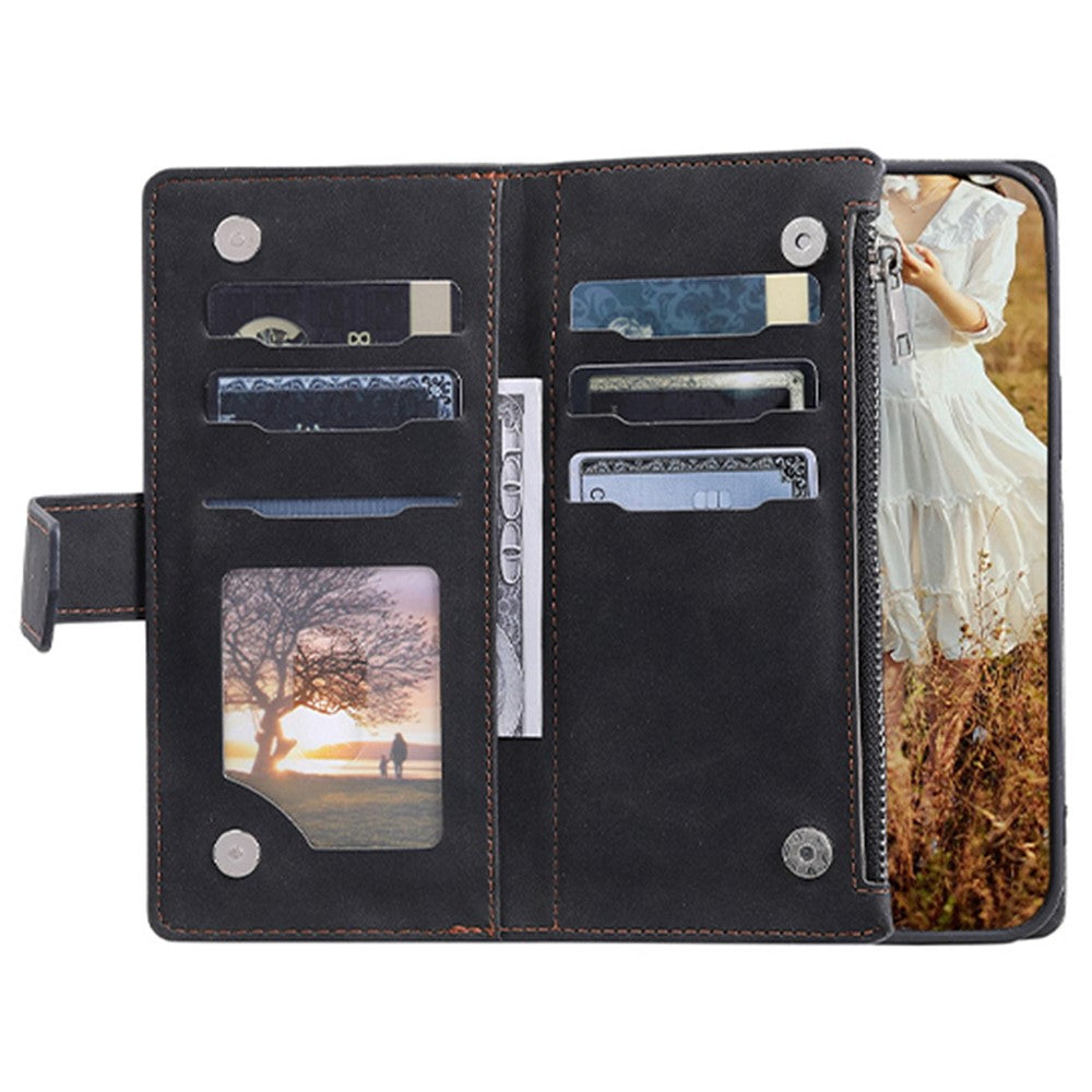 For Xiaomi Redmi Note 12 Pro 4G / Note 11 Pro 4G (MediaTek) / Note 11 Pro 5G (Qualcomm) Protective Phone Case, 005 Style Leather Rhombus Texture Stand Wallet Shell with Zipper Pocket