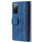 Style 005 til Samsung Galaxy S20 FE 4G / 5G / S20 FE 2022 / S20 Lite, PU-læder, ridsefast rombisk tekstureret mobilcover, lynlås, pungetui med rem/snøre