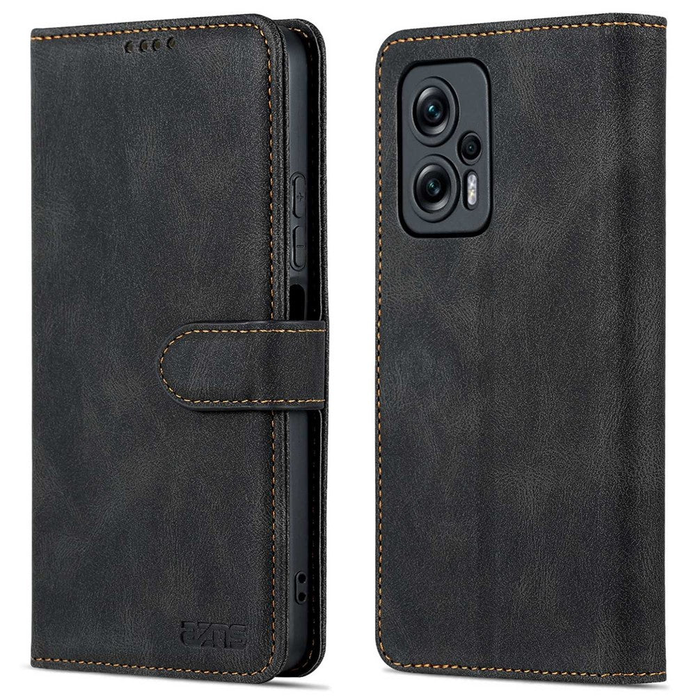 AZNS-mobilcover til Xiaomi Redmi Note 11T Pro 5G / Note 11T Pro+ 5G / Poco X4 GT 5G / Redmi K50i 5G, skridsikkert flip-tegnebogscover i PU-læder med stander