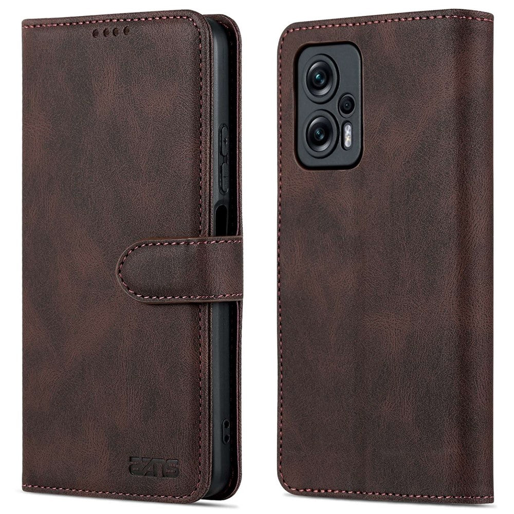AZNS-mobilcover til Xiaomi Redmi Note 11T Pro 5G / Note 11T Pro+ 5G / Poco X4 GT 5G / Redmi K50i 5G, skridsikkert flip-tegnebogscover i PU-læder med stander