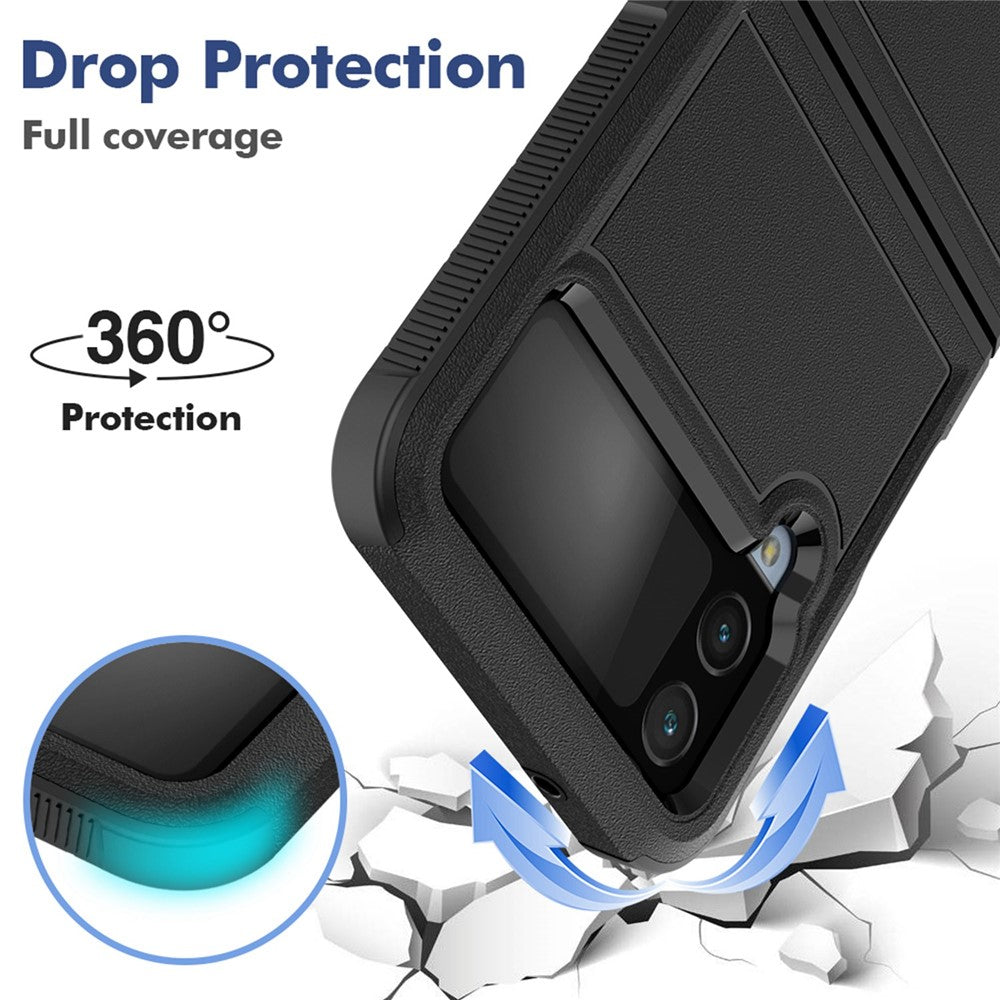 Til Samsung Galaxy Z Flip4 5G Hard PC + Blød TPU Beskyttende Telefoncover Anti-fald Hybrid Etui