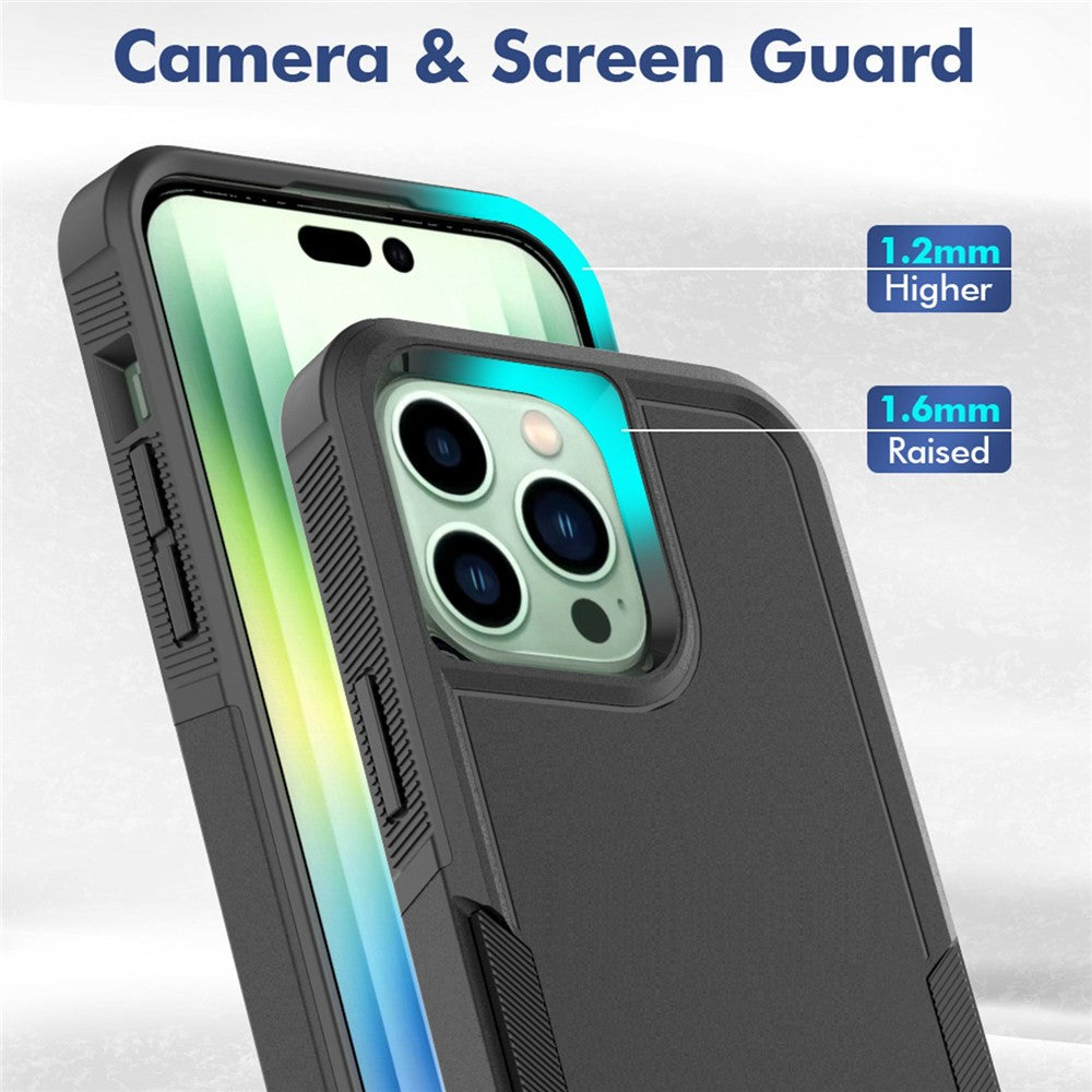 Til iPhone 14 Pro Max 6,7 tommer Hard PC + Soft TPU Dobbeltlagsbeskyttelsescover Ridsefast Telefoncover
