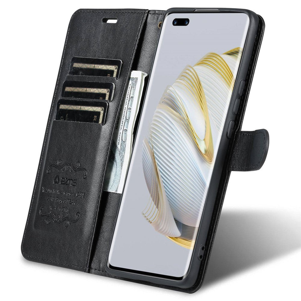 AZNS Drop-proof Flip Wallet Case for Huawei nova 10 Pro 4G, Full Protection PU Leather Magnetic Closure Anti-scratch Phone Cover with Viewing Stand